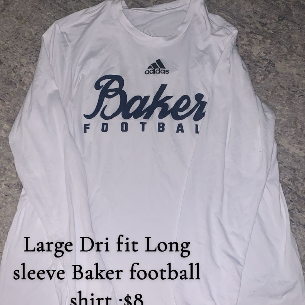 Adidas White Long Sleeve Baker Football Shirt